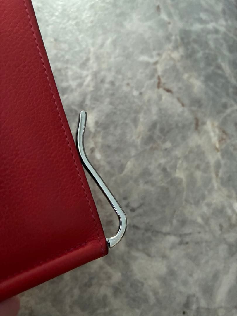 HERMES エルメス ポーカーGM ルージュカザックT刻印　マネークリップ