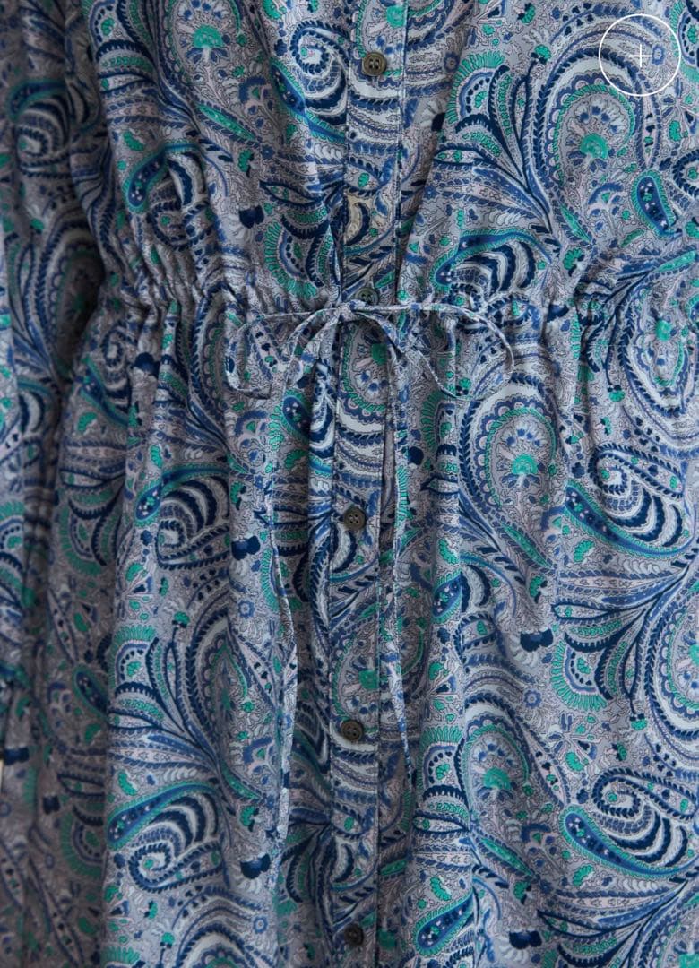 SOEJU ソージュ　ペイズリー柄ワンピース　L.GLAY ライトグレーFREE