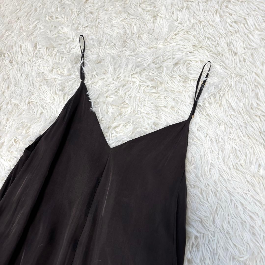 2025年モデル★23区　フィブリルツイル キャミソール　フレアワンピース　茶色