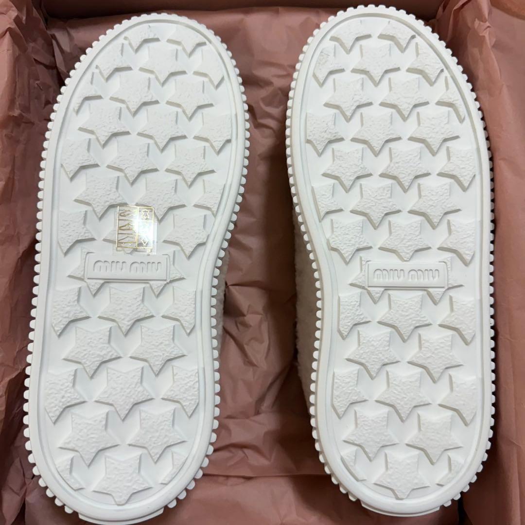 miumiu ミュウミュウ　シアリングスニーカー　シープスキンスニーカー　35