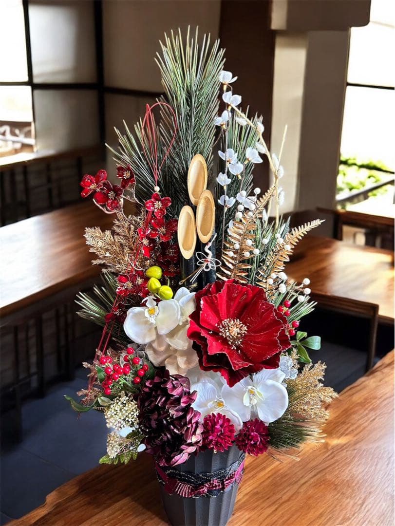 光触媒　人工観葉植物　ウォールグリーン　フェイクグリーン　正月　門松アレンジ76