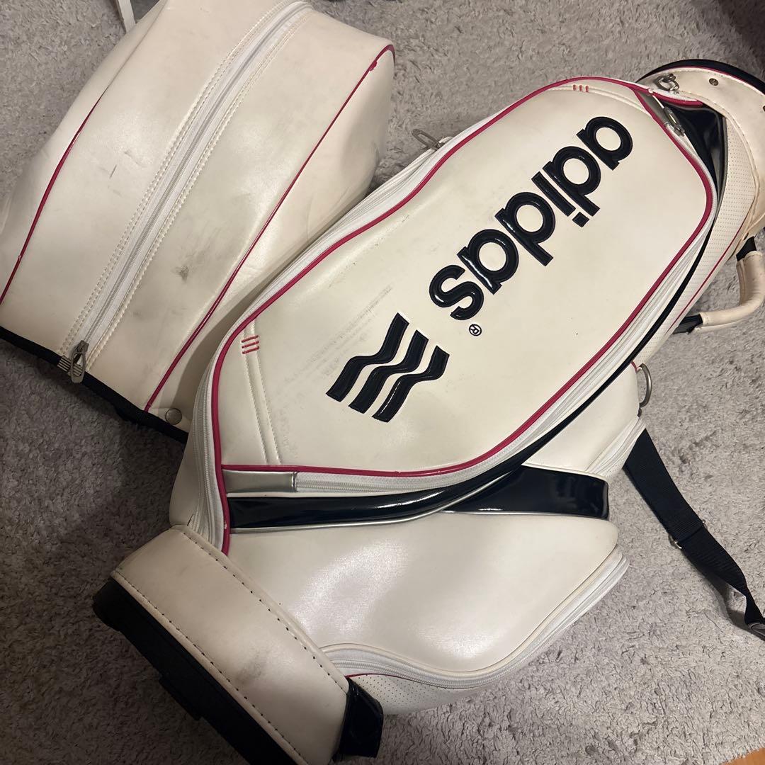 ゴルフ　キャディバック　アディダス　レディース　メンズ　ホワイトピンク