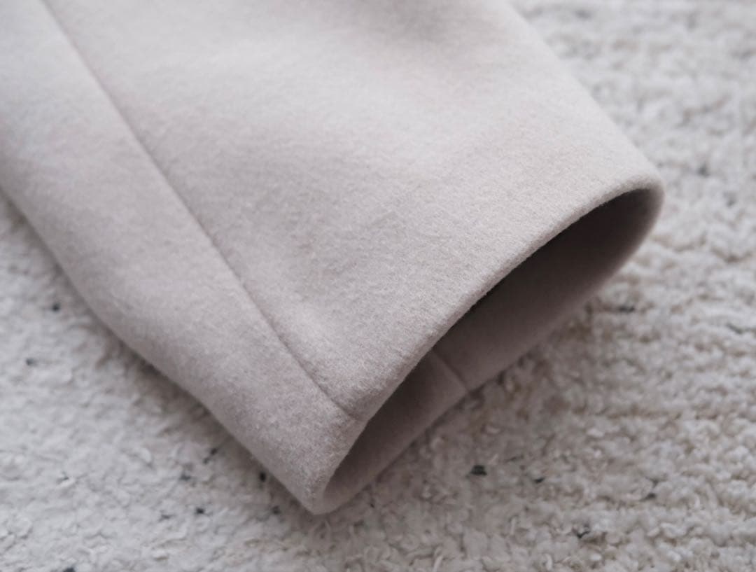 IENA／MANTECOオーバーサイズノーカラーコート ホワイトベージュ34