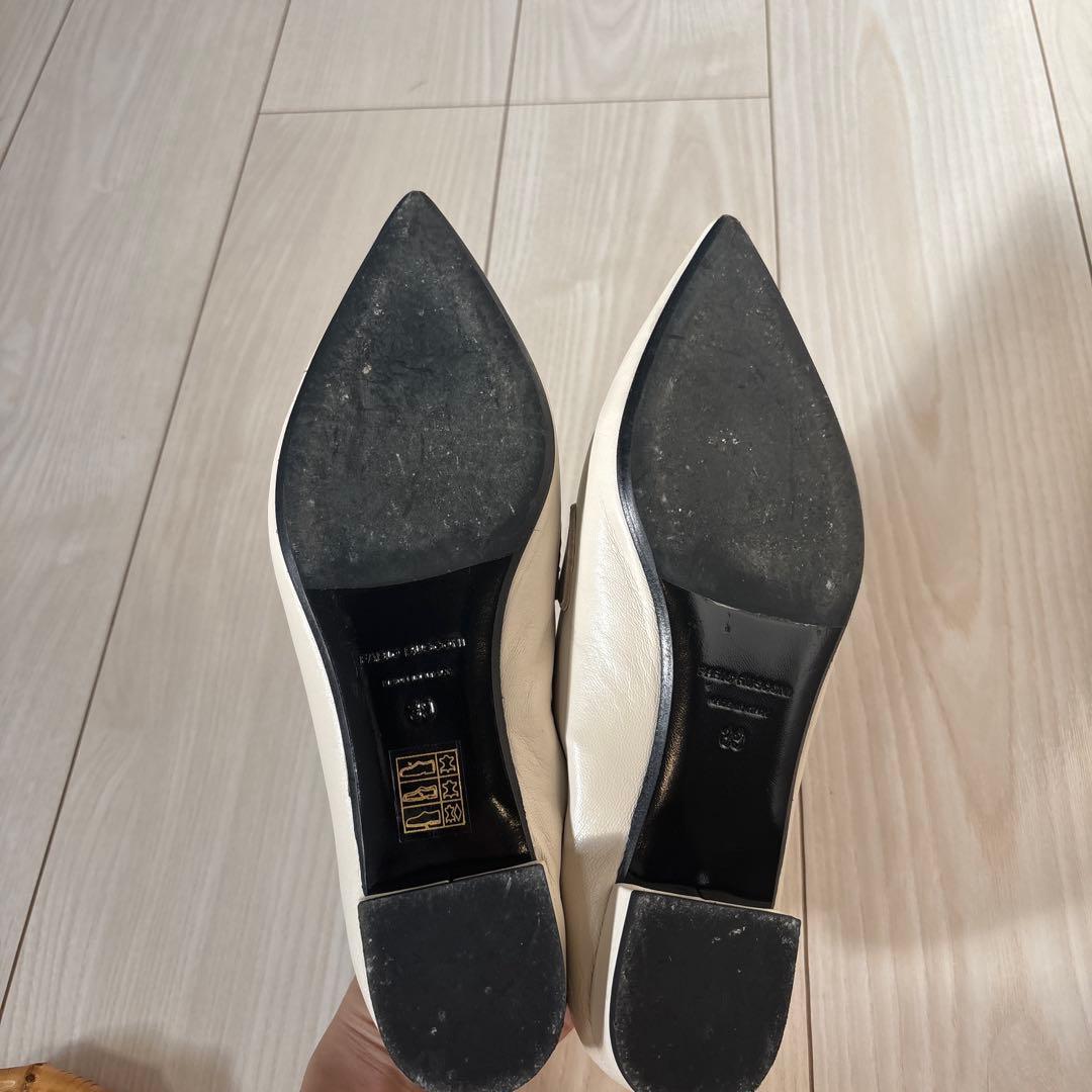 FABIO RUSCONI ファビオルスコーニ　白 フラットシューズ　39