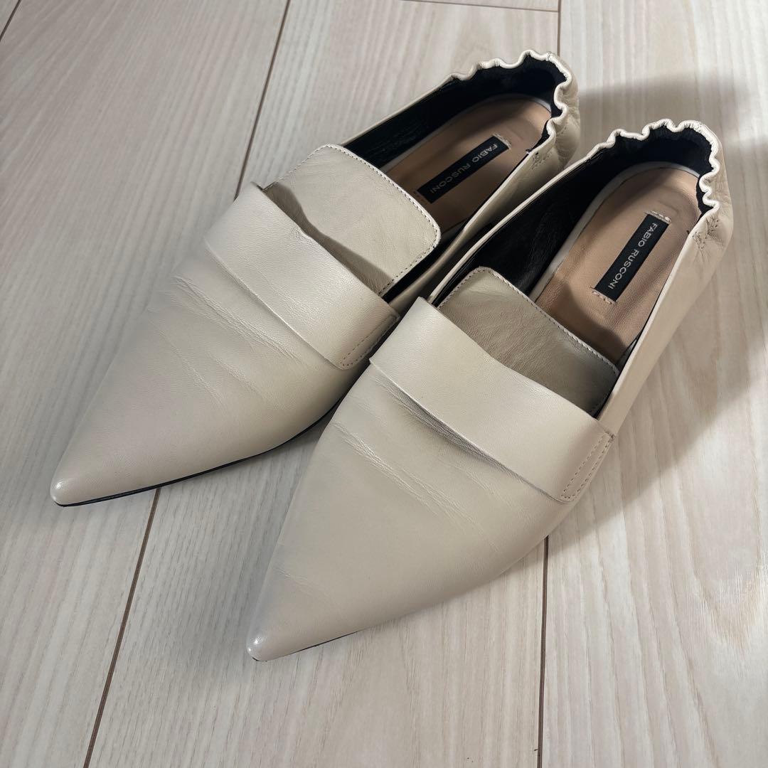 FABIO RUSCONI ファビオルスコーニ　白 フラットシューズ　39