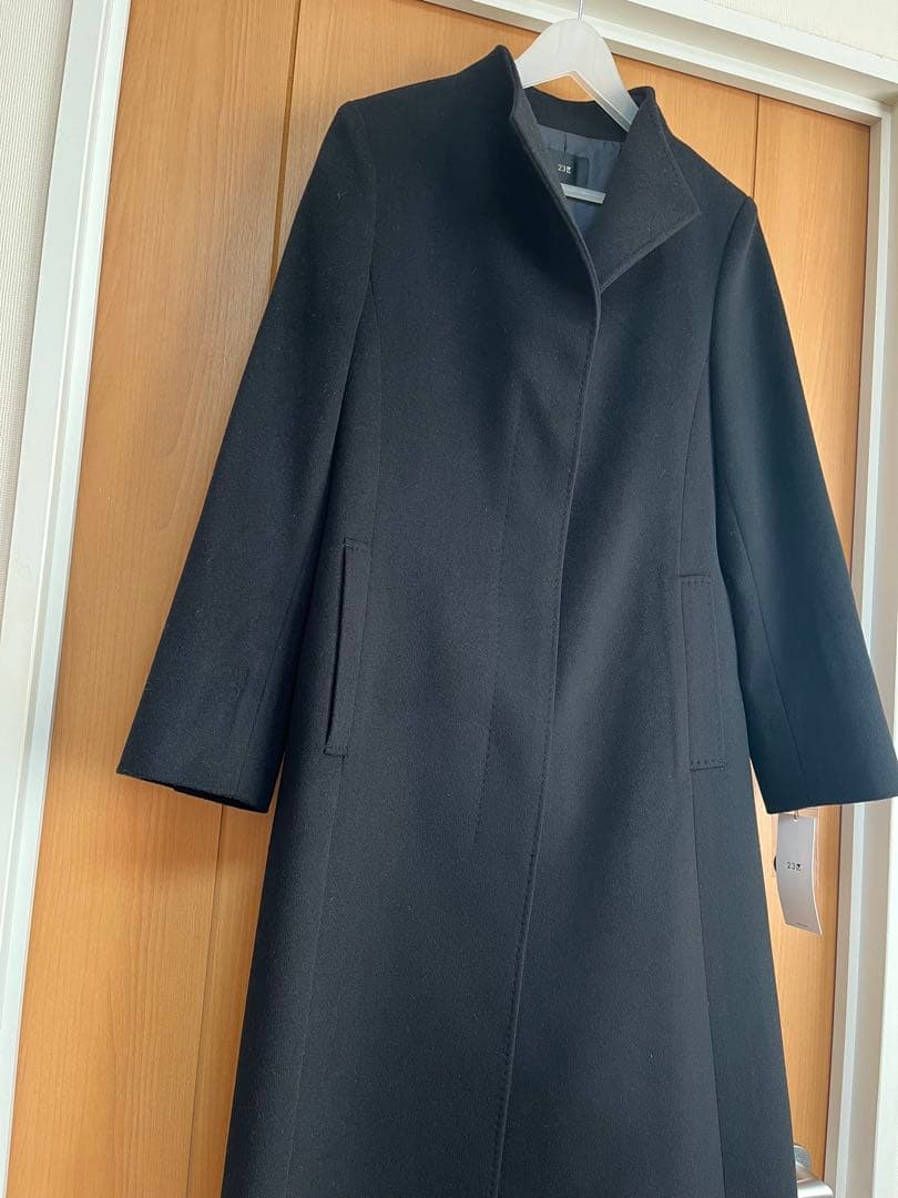 23区ウールカシミヤビーバー スタンドカラー コート38