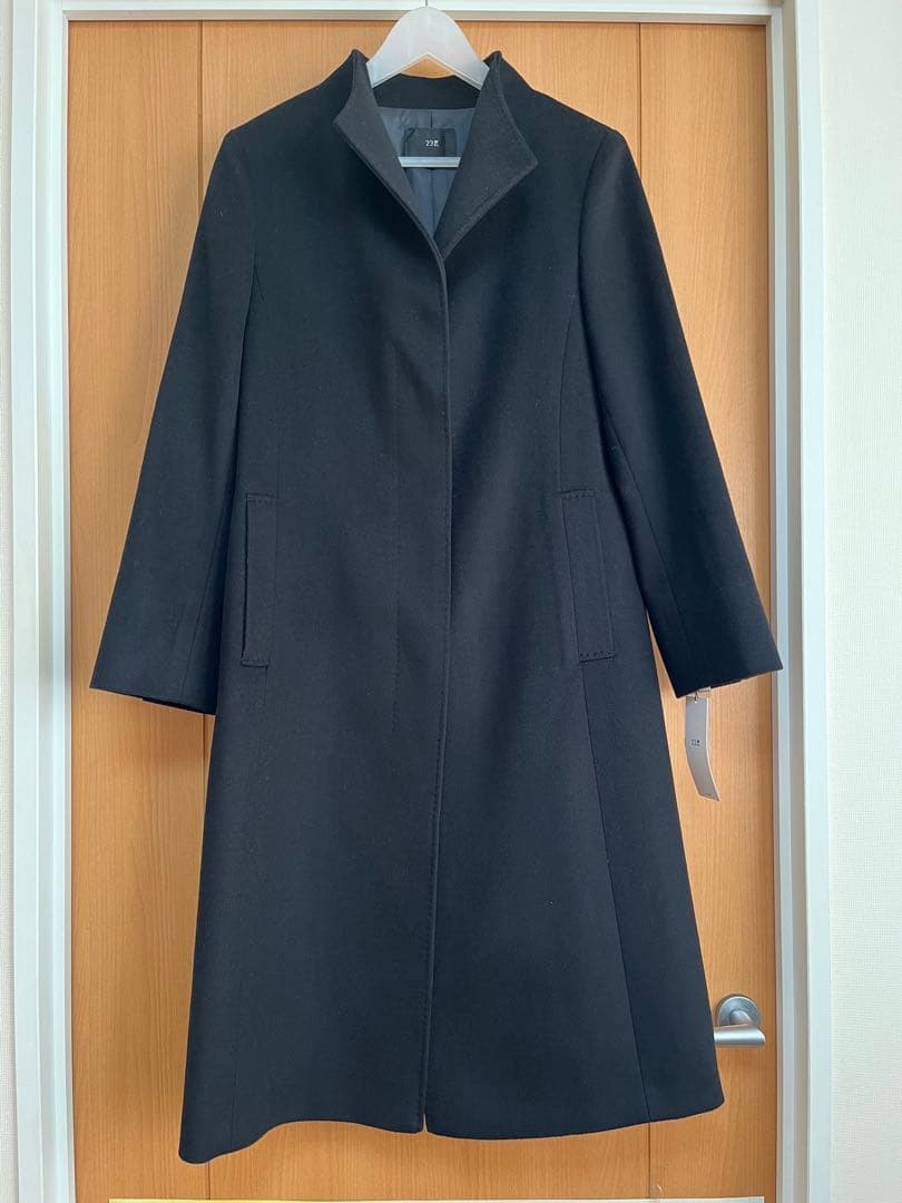 23区ウールカシミヤビーバー スタンドカラー コート38
