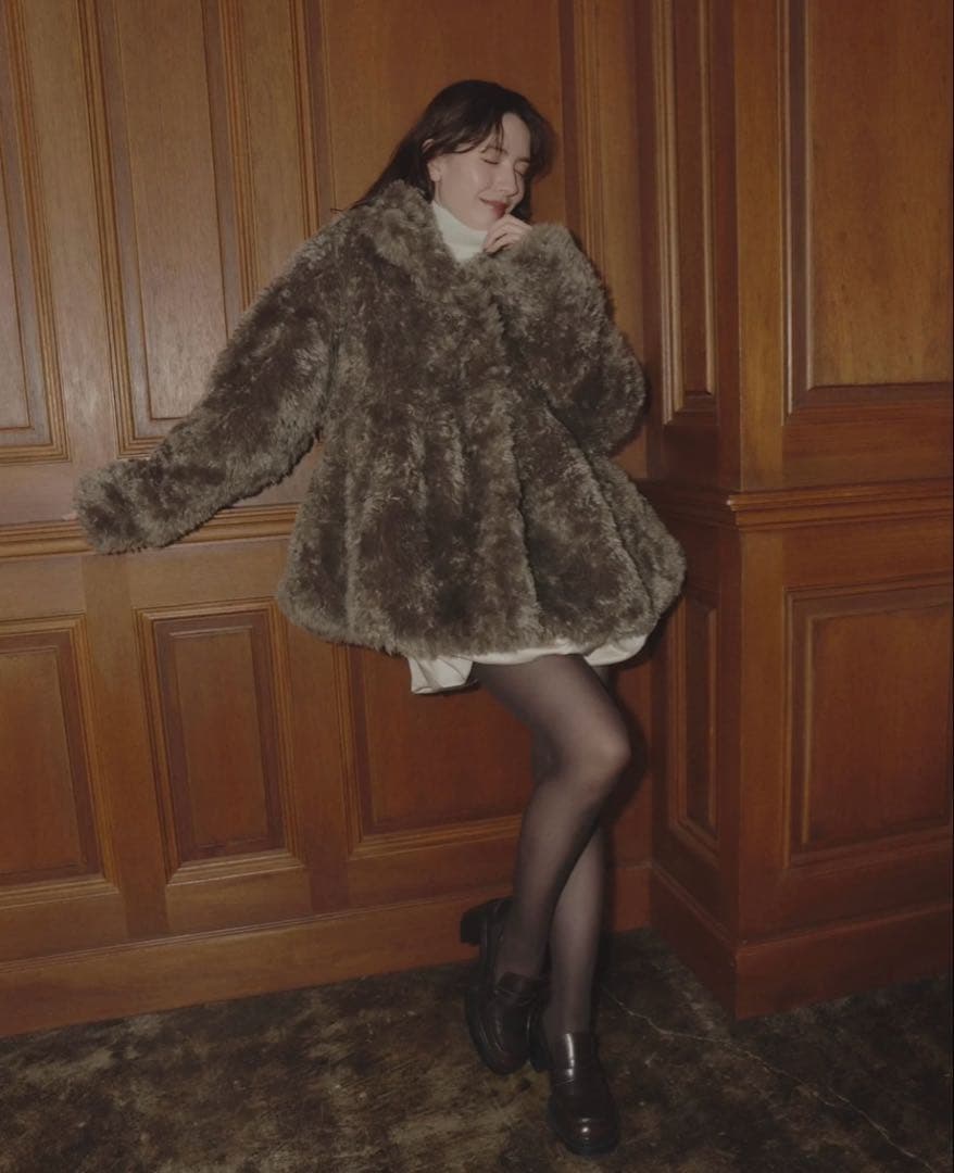 【新品】ノートルエモアwave silhouette fluffy coat