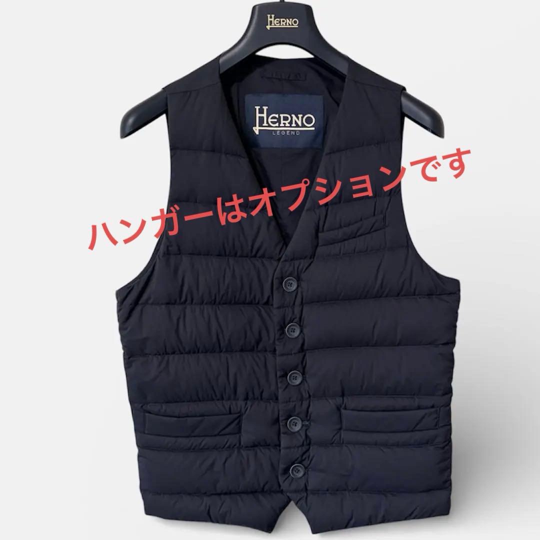ヘルノ HERNO LEGEND ダウンベスト ジレ サイズ48 ダークネイビー