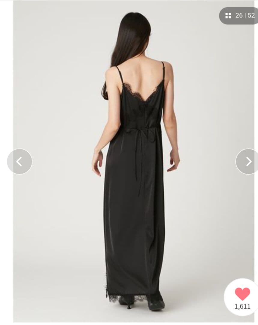 【新品未使用】フレイアイディー　レーストリムキャミワンピース　ブラック