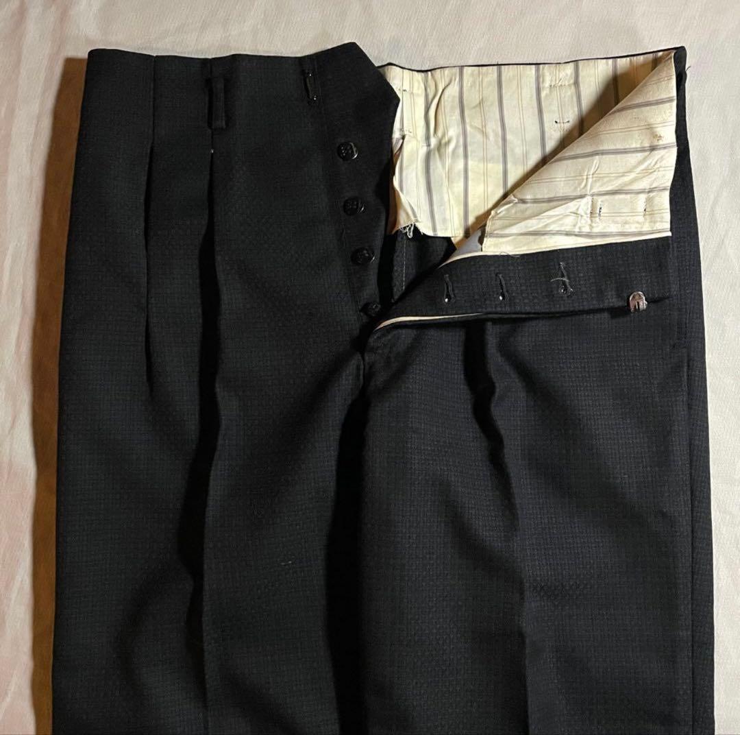 希少 vintage 1940s~50s Wide Wool Slacks 黒