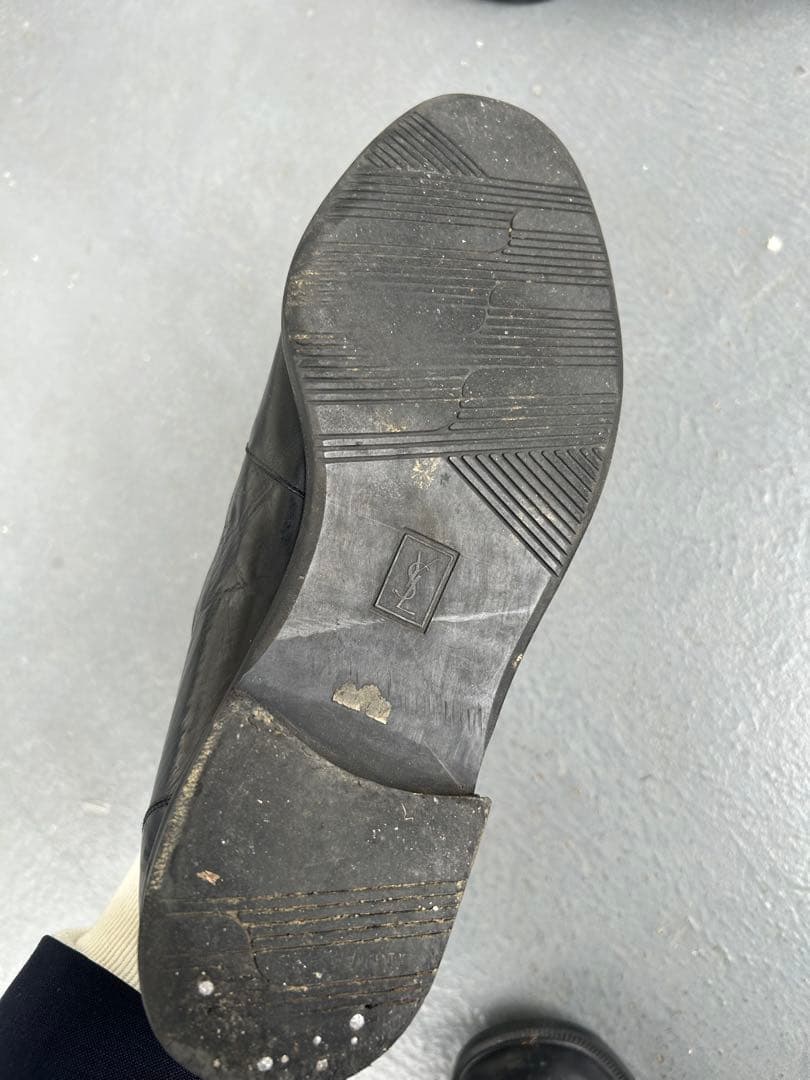 yves saint laurent 90s ブラックレザータッセルローファー