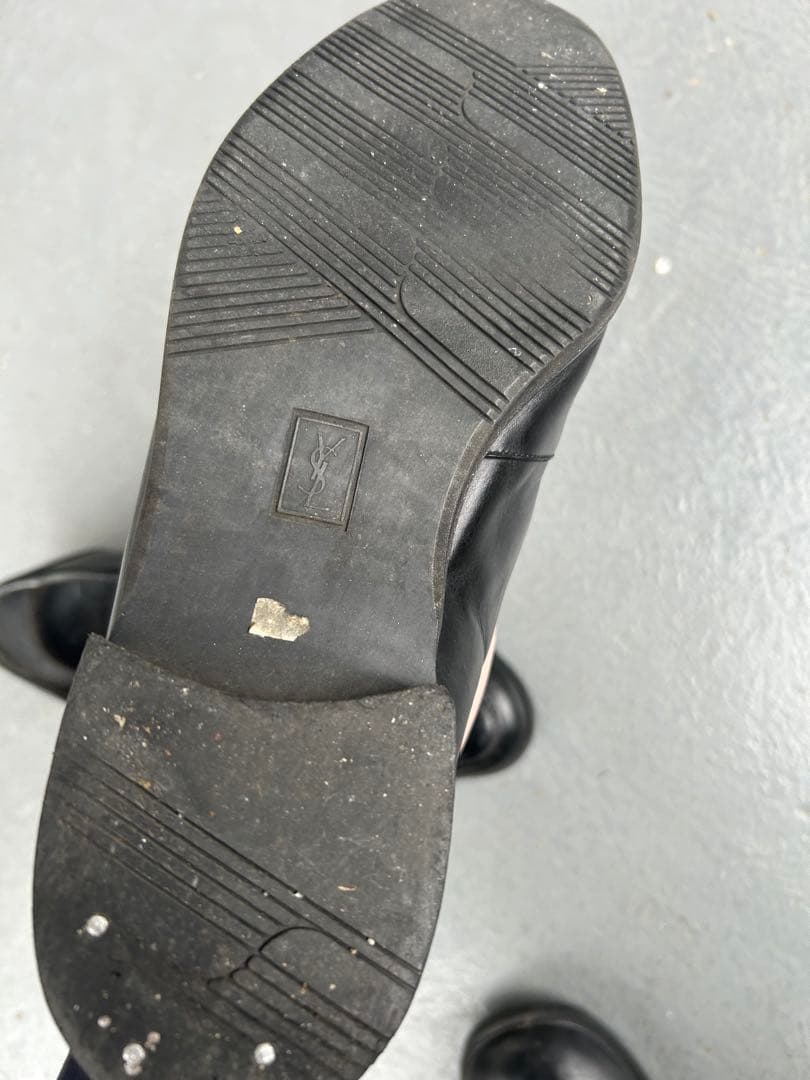 yves saint laurent 90s ブラックレザータッセルローファー