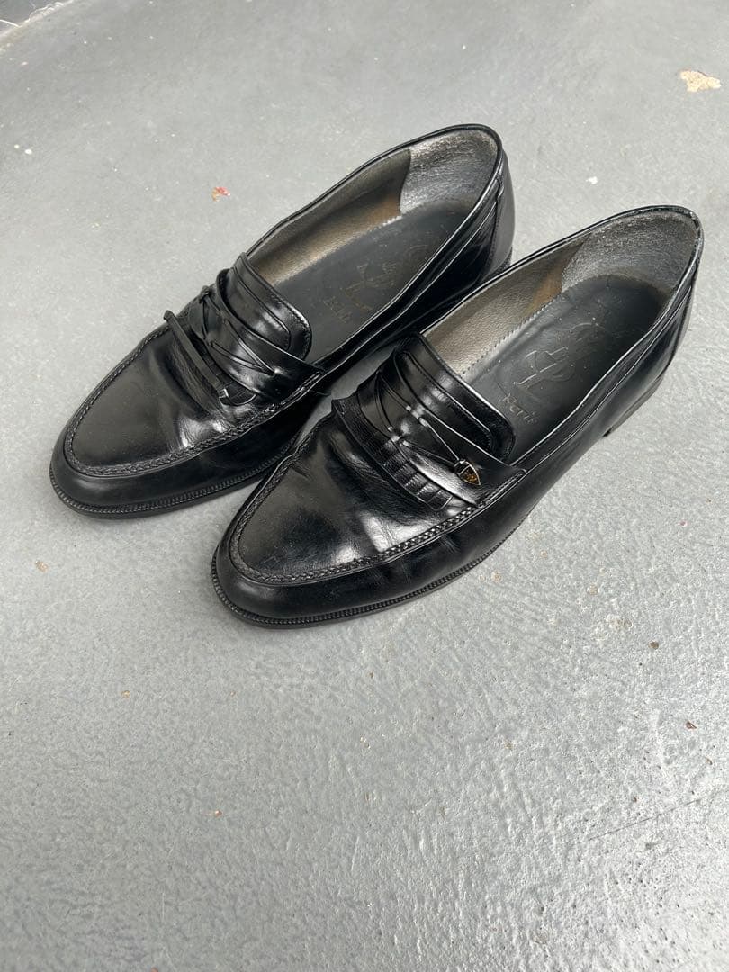 yves saint laurent 90s ブラックレザータッセルローファー
