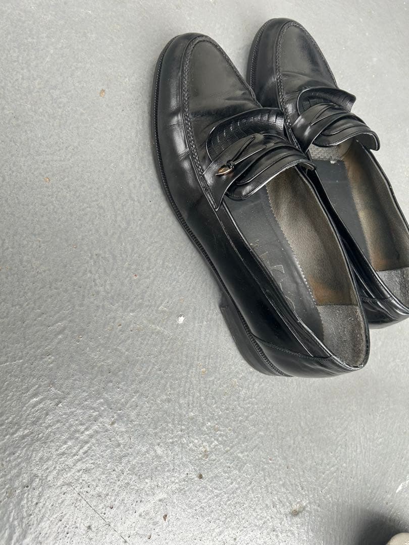 yves saint laurent 90s ブラックレザータッセルローファー