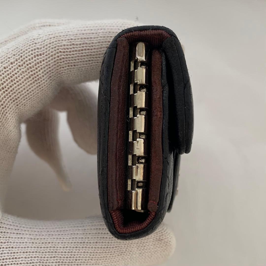 CHANEL シャネル キーケース マトラッセ ブラック ラムスキン