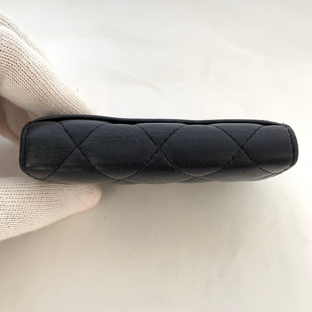 CHANEL シャネル キーケース マトラッセ ブラック ラムスキン