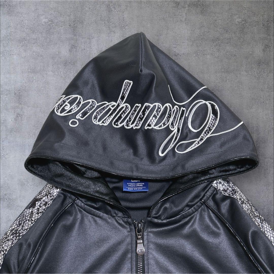 希少✨チャンピオン ジャージ セットアップ 魔裟斗モデル パイソン柄　黒　L