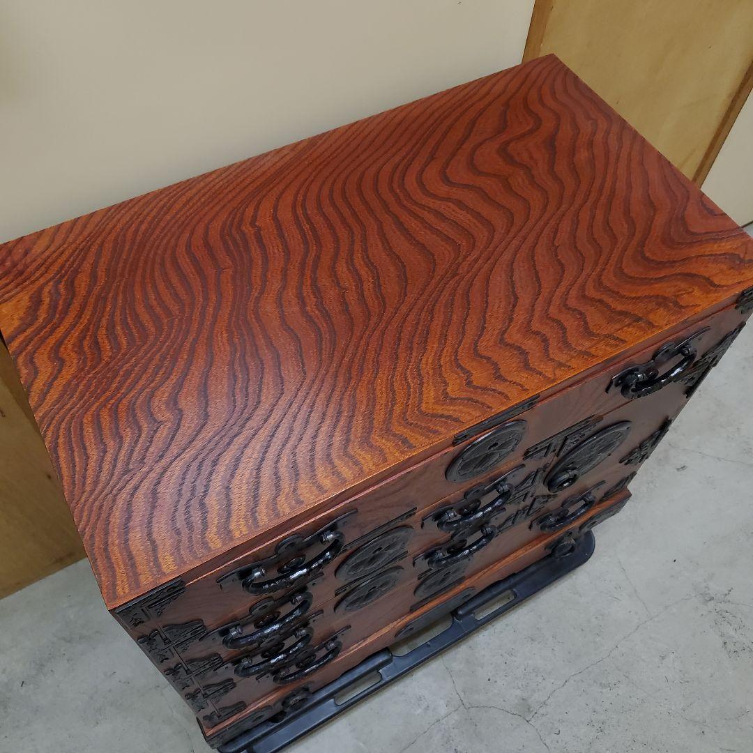 アンティーク 伝統的な船箪笥　木製箪笥 中型 引き出し