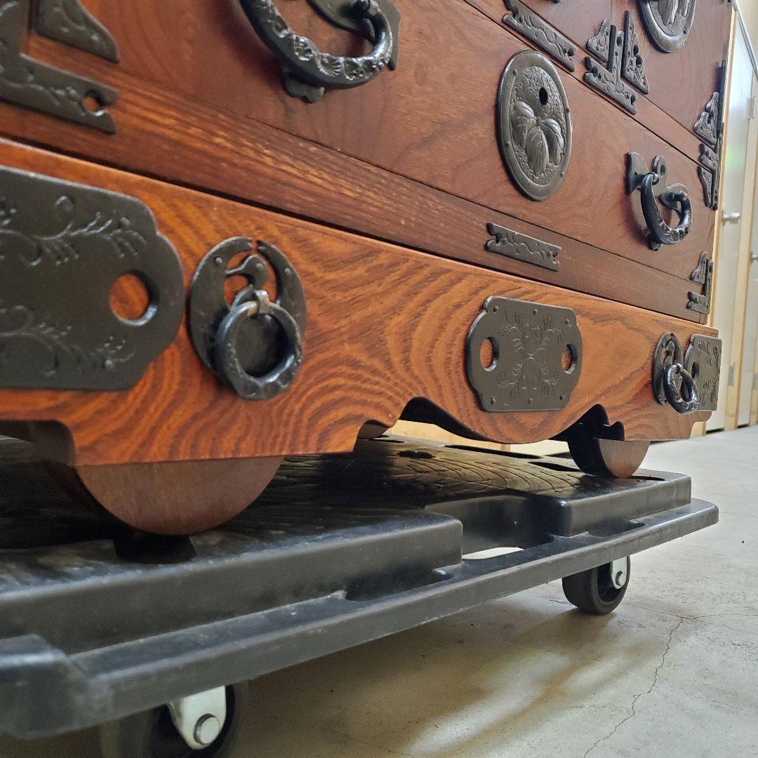 アンティーク 伝統的な船箪笥　木製箪笥 中型 引き出し