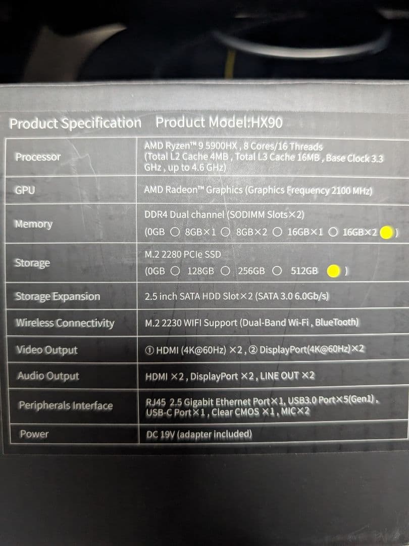 ミニPC Windows11Pro MINISFORUM HX90
