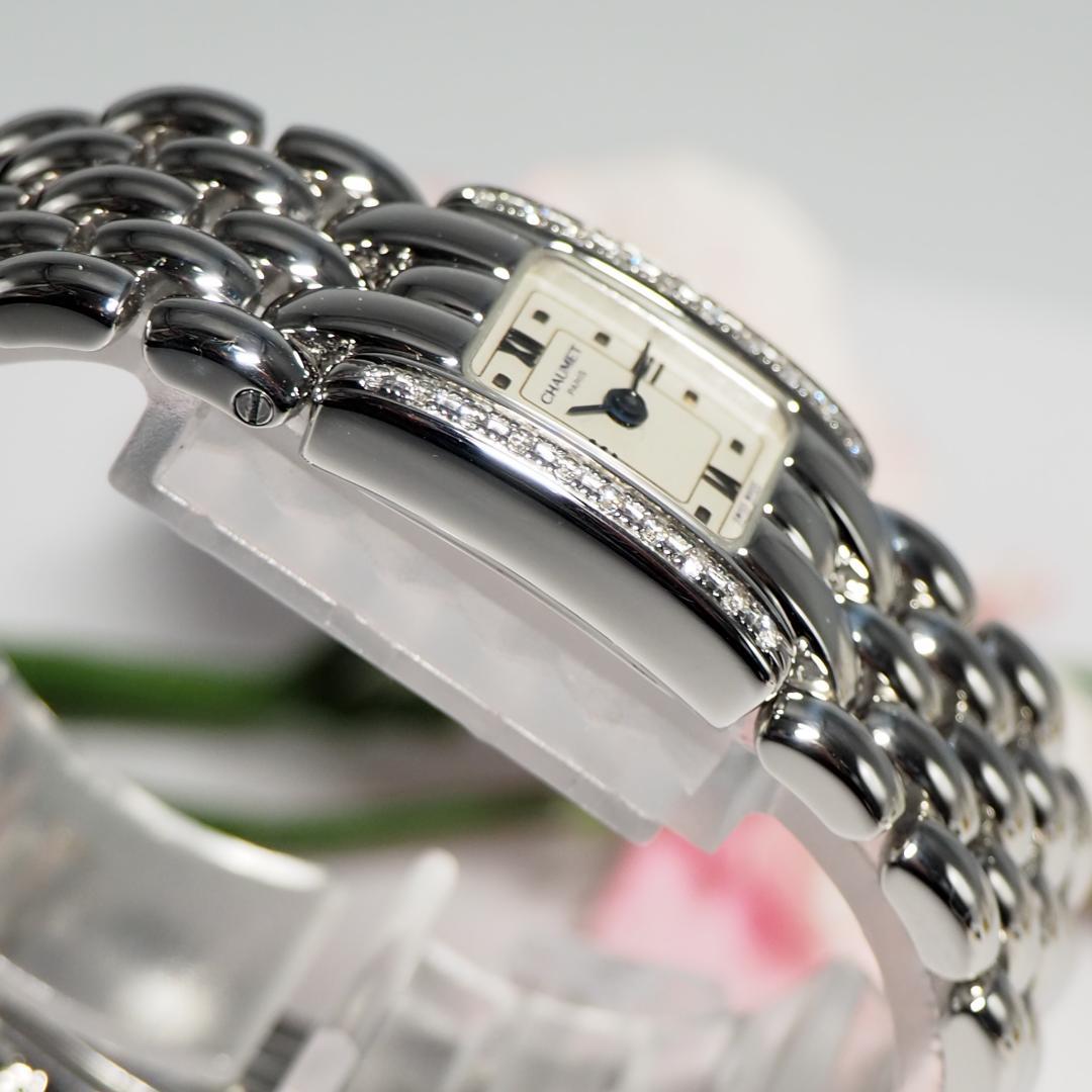 美品 ショーメ CHAUMET ケイシス スクエア ダイヤベゼル 腕時計 531