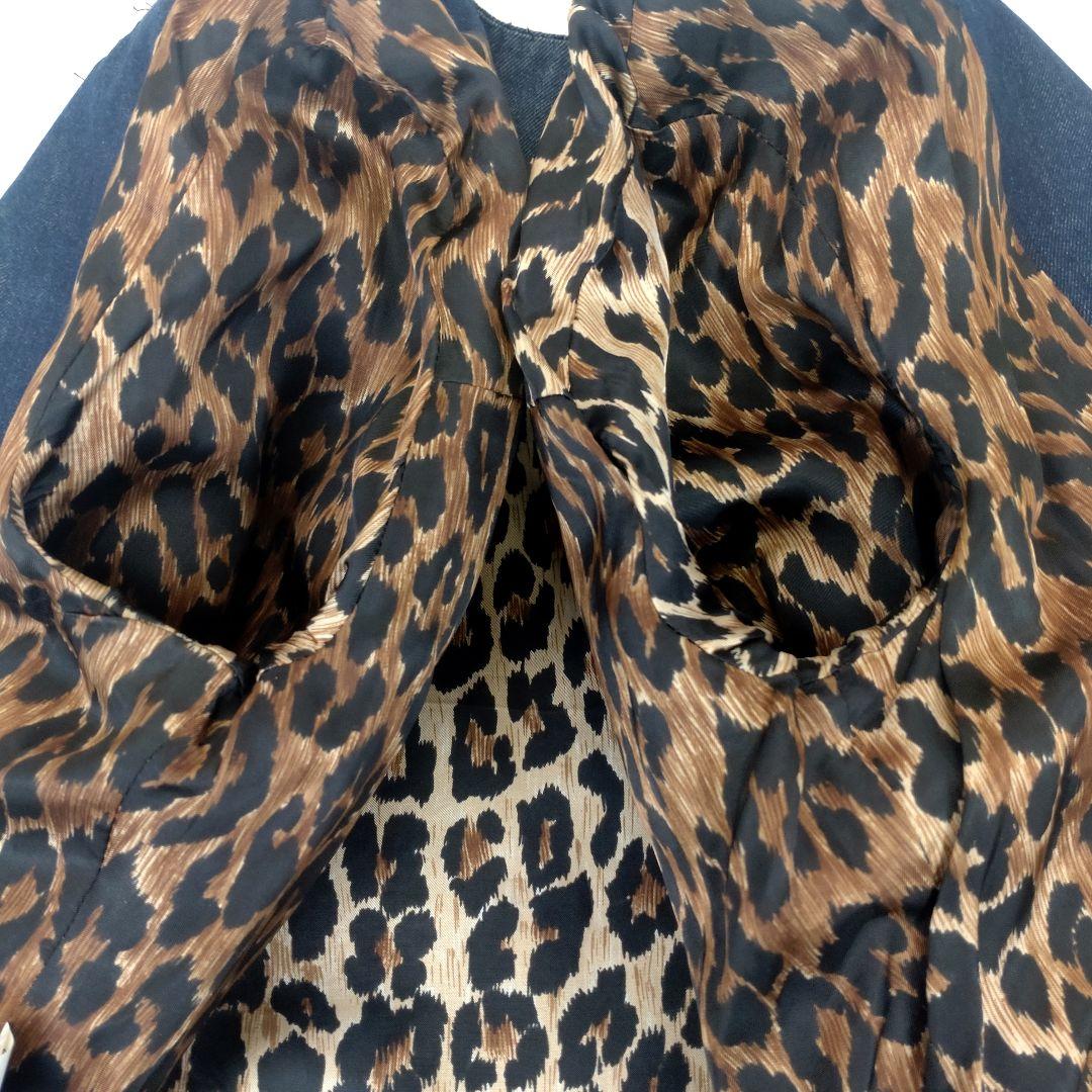 専用✨️【美品　希少L】ドルチェアンドガッバーナ　ノーカラーデニムジャケット　豹