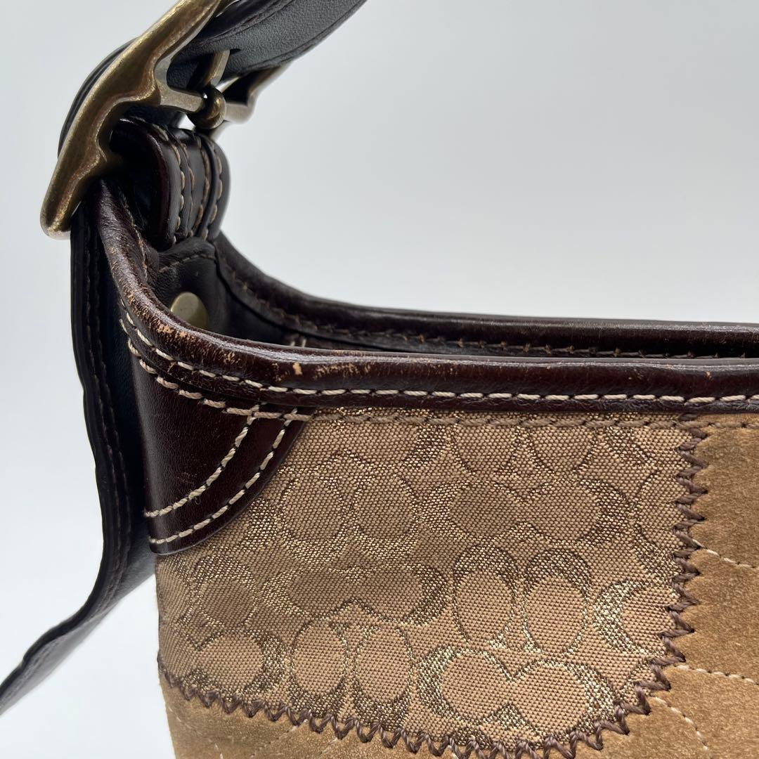 希少⭐︎COACH パッチワーク ワンショルダーバッグ y2k レオパード 豹柄