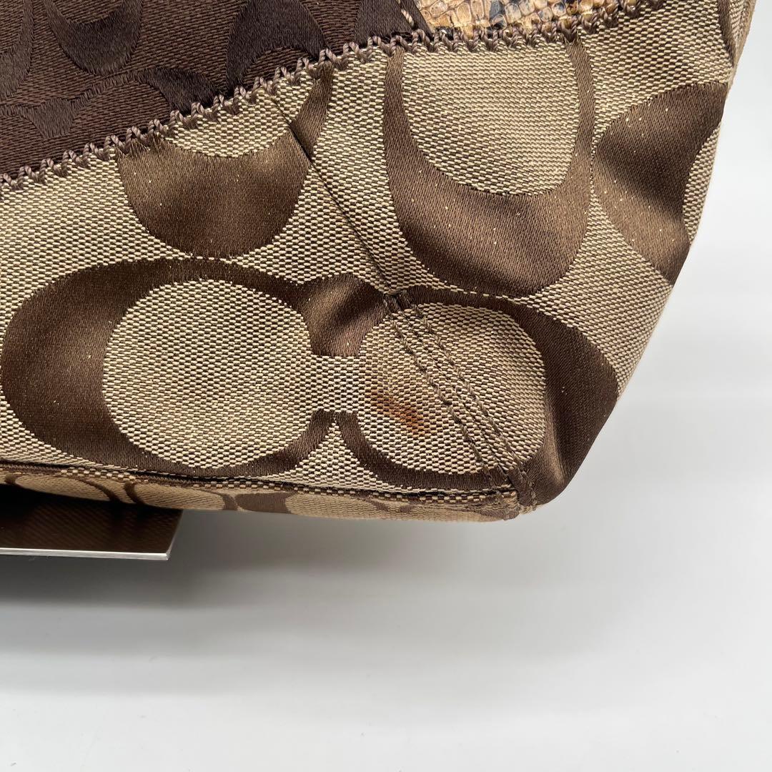 希少⭐︎COACH パッチワーク ワンショルダーバッグ y2k レオパード 豹柄