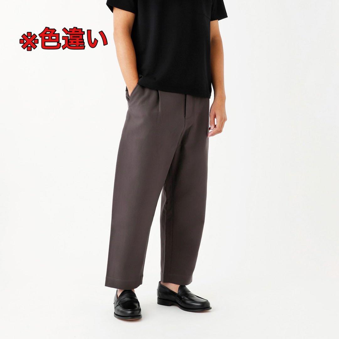 希少 スタジオニコルソン VOLI コットンリヨセルツイル タックパンツ M 紺