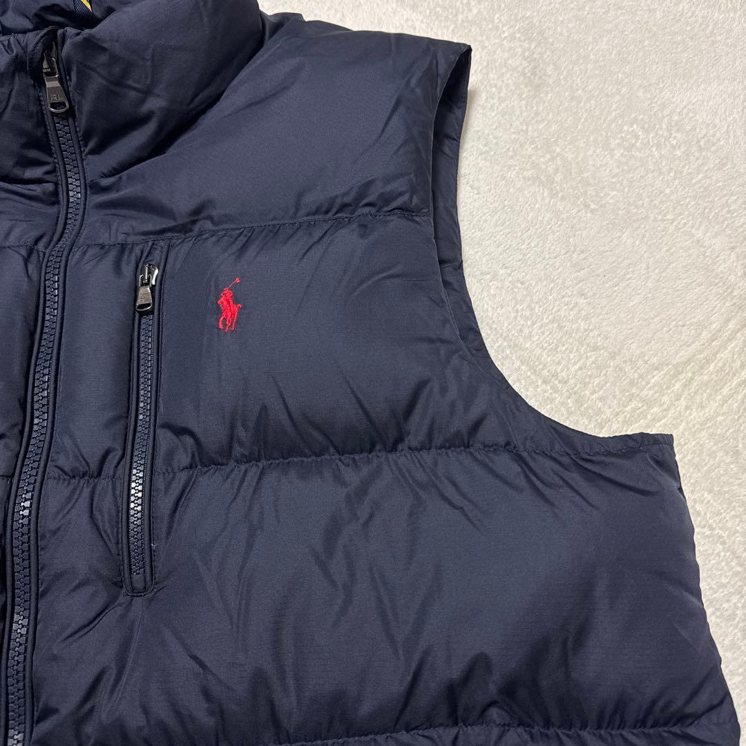 極美品 ポロラルフローレン ダウンベスト XXL 肉厚 ネイビー ダブルジップ