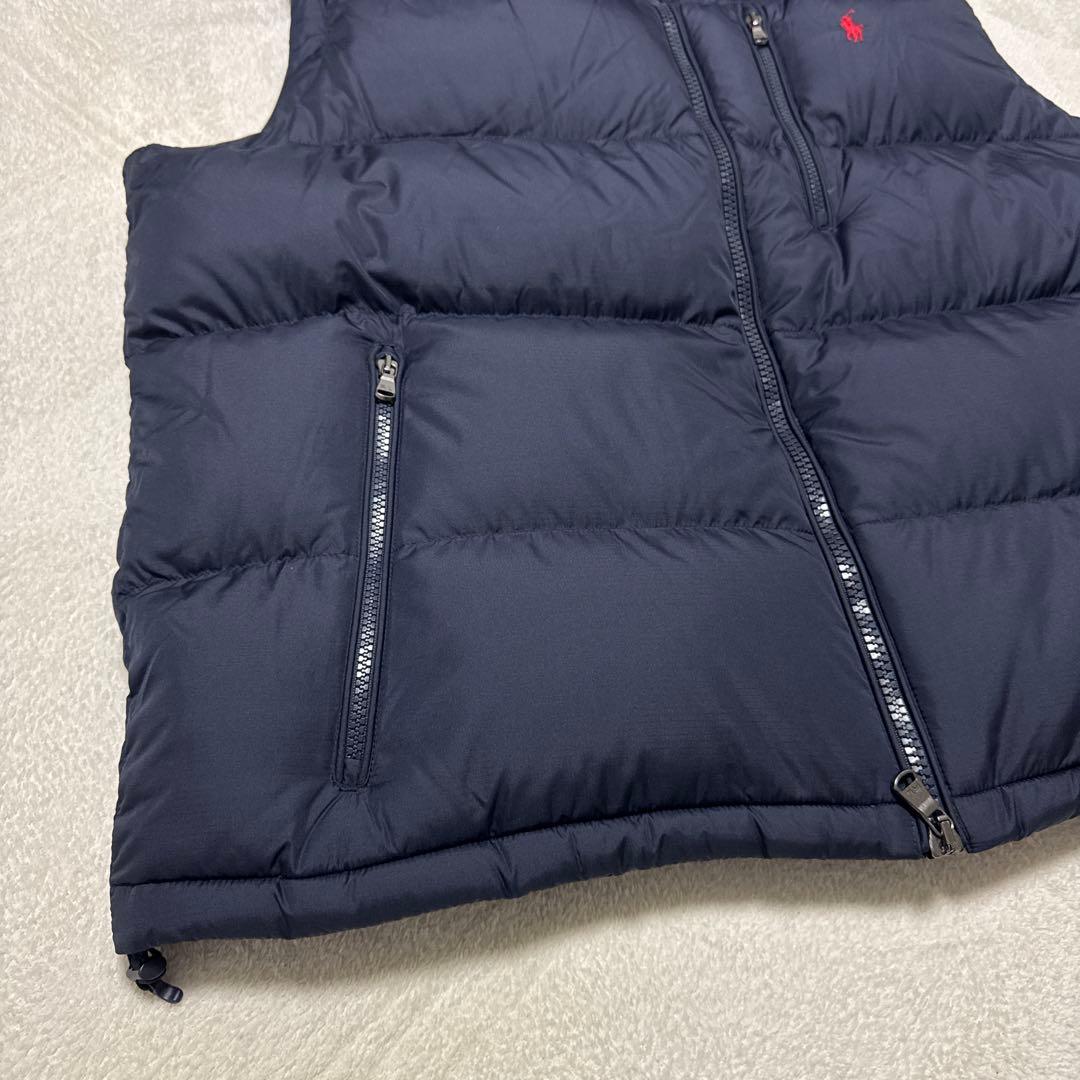 極美品 ポロラルフローレン ダウンベスト XXL 肉厚 ネイビー ダブルジップ