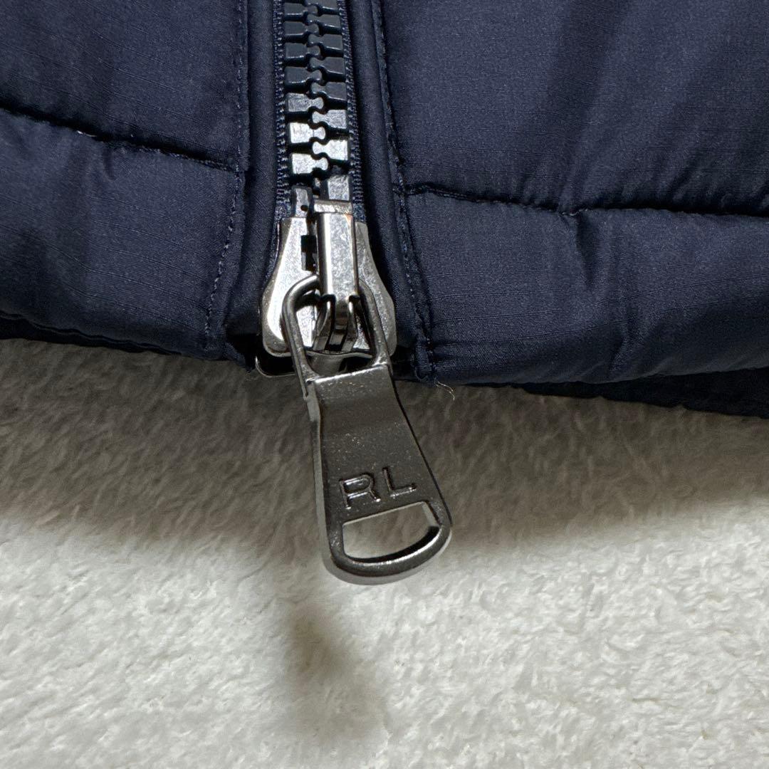 極美品 ポロラルフローレン ダウンベスト XXL 肉厚 ネイビー ダブルジップ