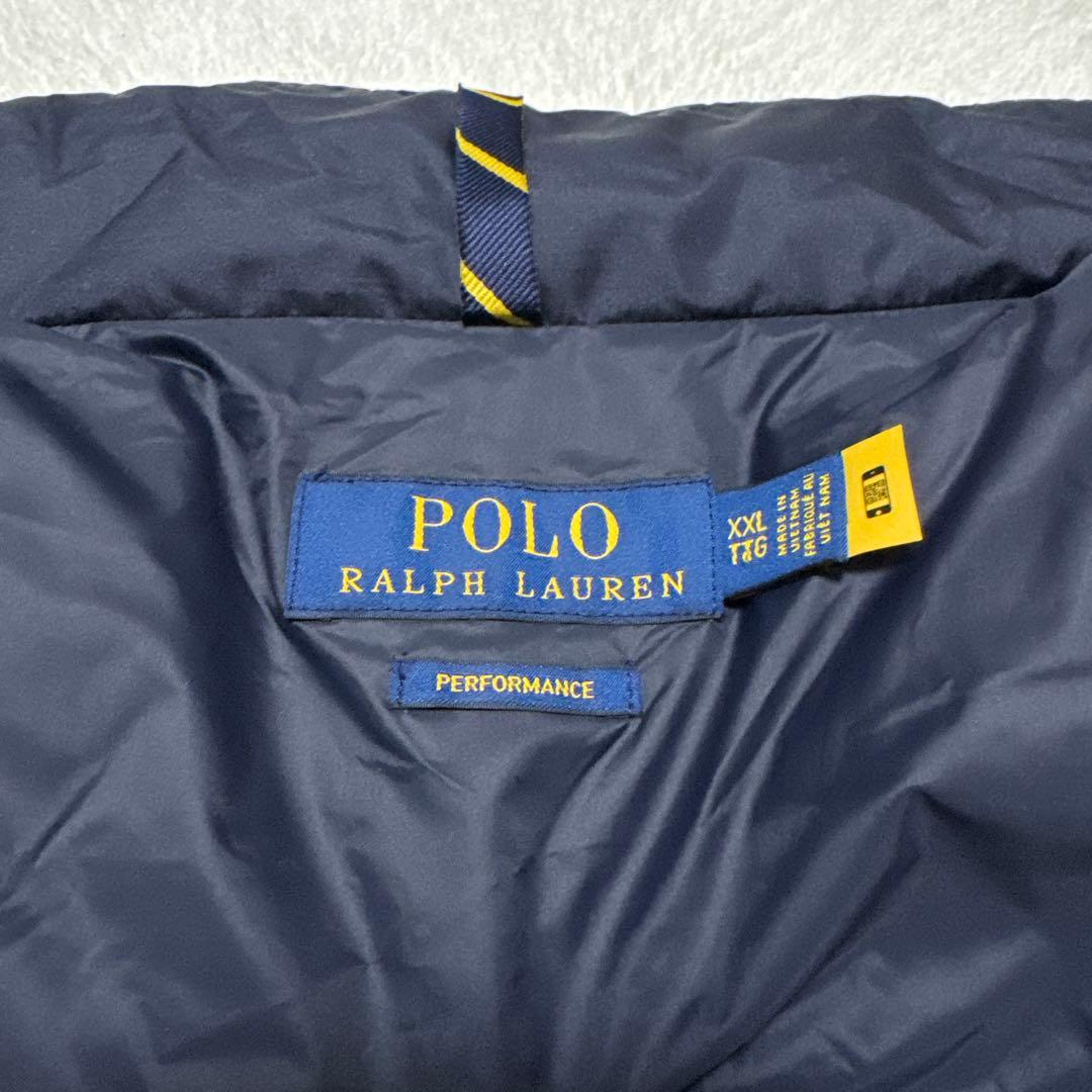 極美品 ポロラルフローレン ダウンベスト XXL 肉厚 ネイビー ダブルジップ