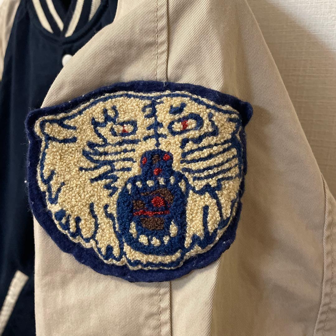 新品DENIM DUNGAREE スタジャン　ネイビー150(01)