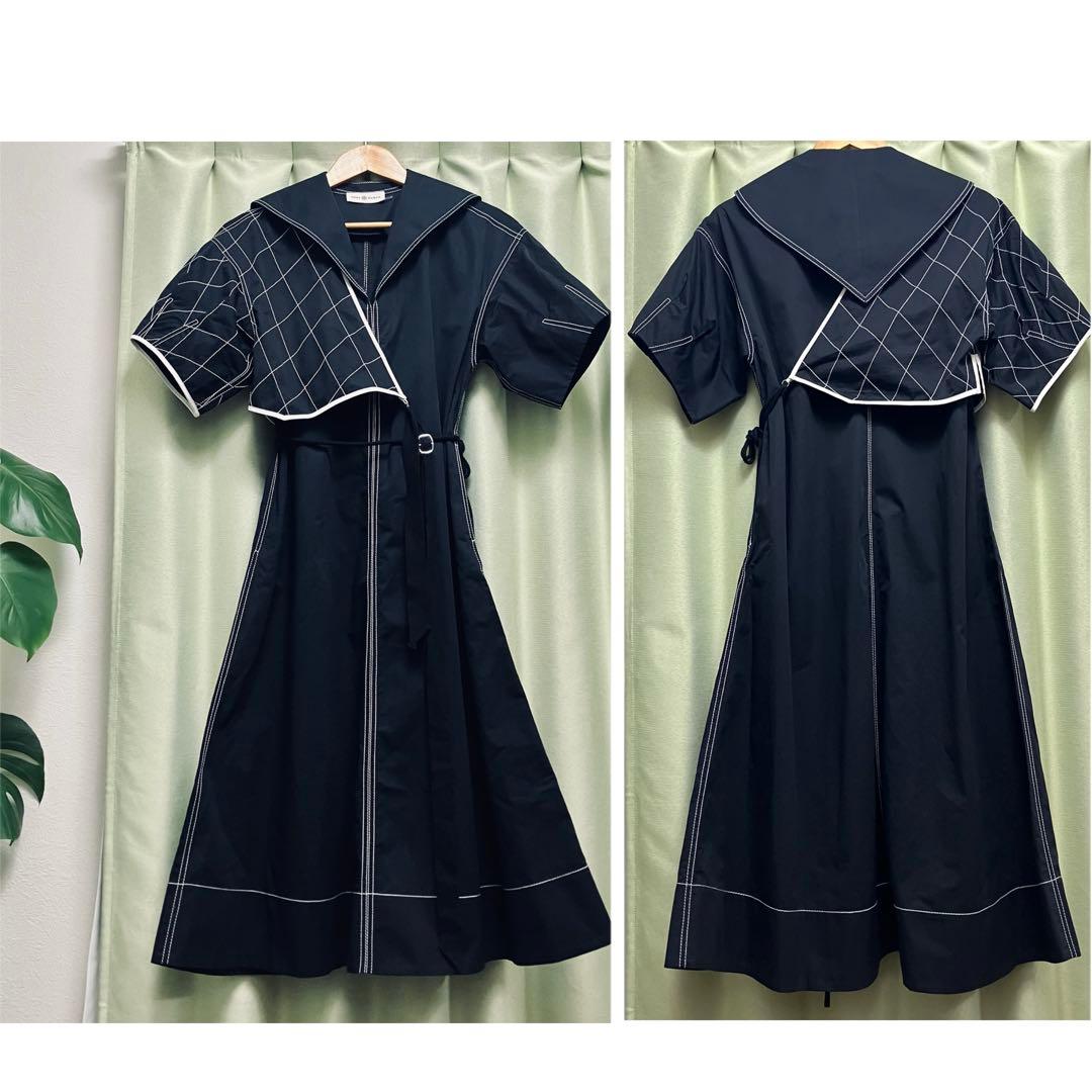 【mu-chan様】トリーバーチ ロングワンピース　コットン セーラードレス 黒