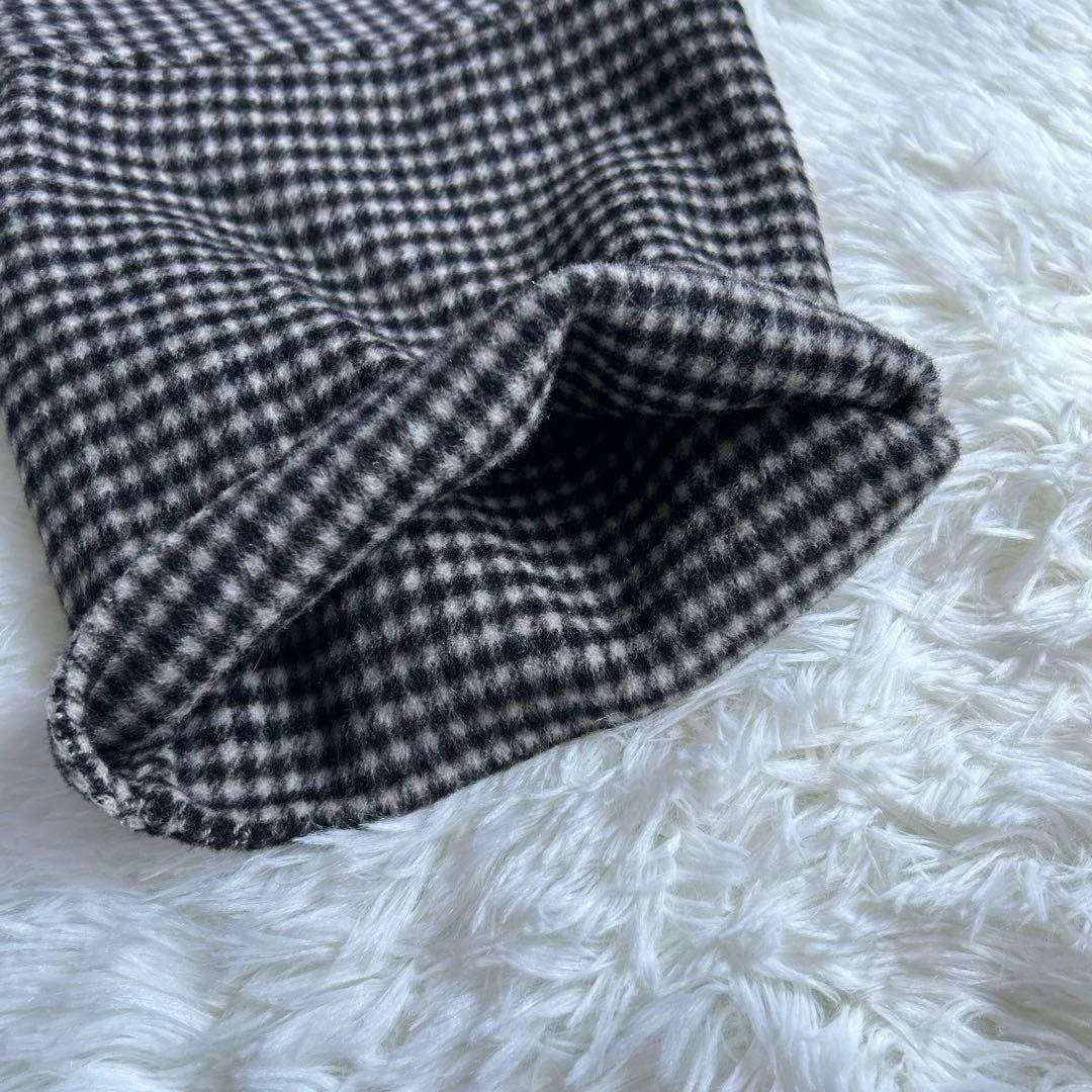 ✨美品✨アダムエロペ Super120’s ウールリバーハーフコート チェック