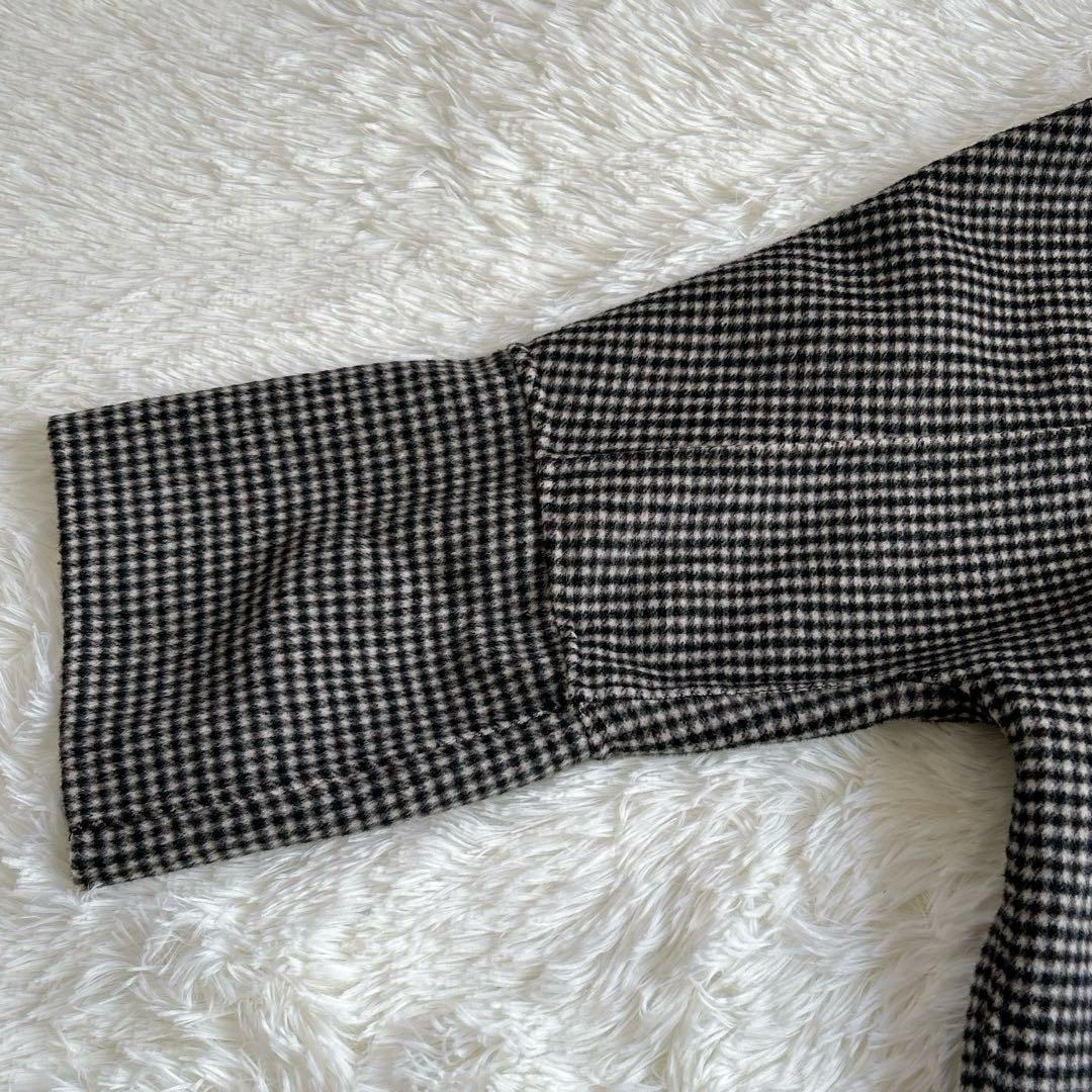 ✨美品✨アダムエロペ Super120’s ウールリバーハーフコート チェック