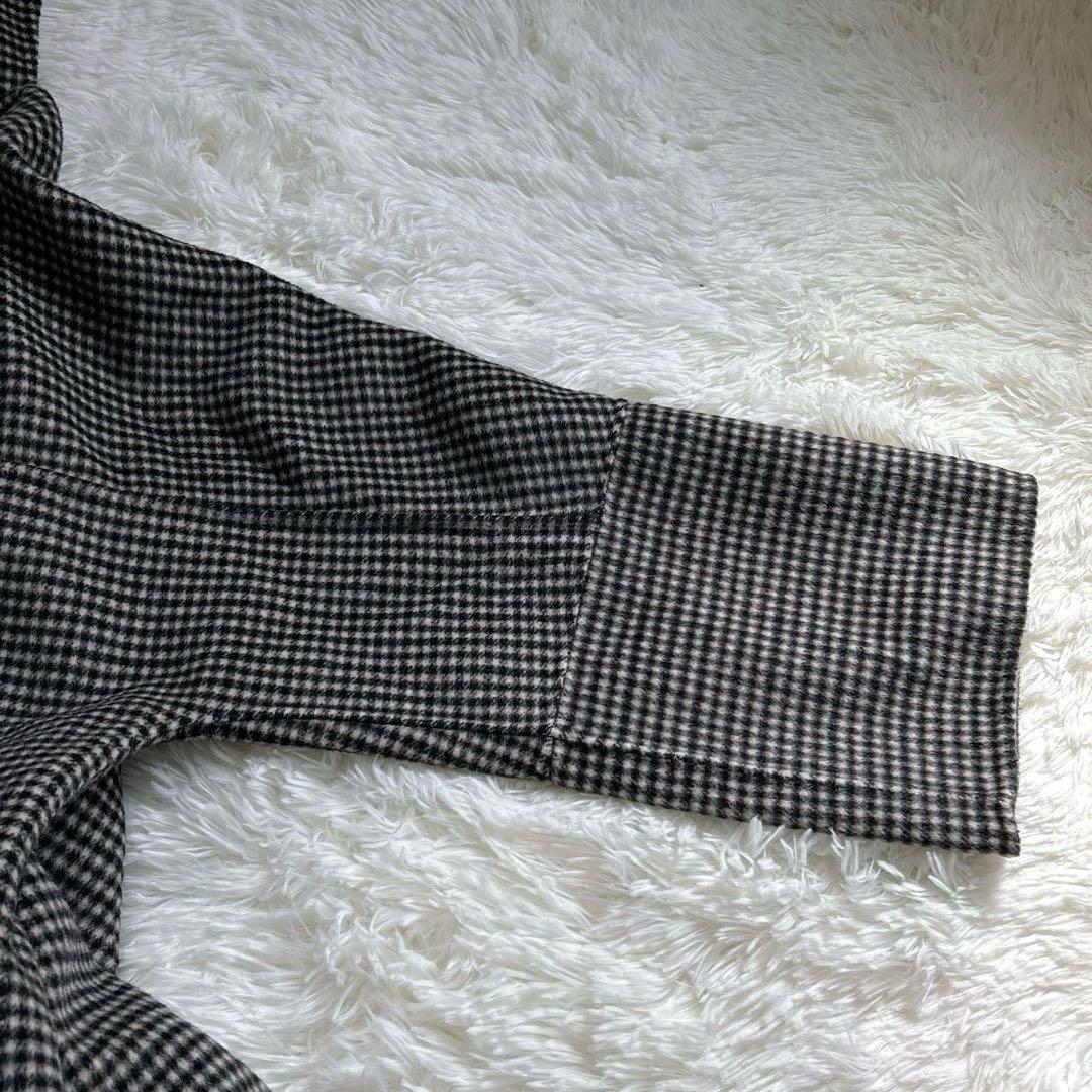 ✨美品✨アダムエロペ Super120’s ウールリバーハーフコート チェック