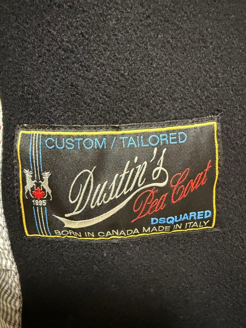 ディースクエアード ウール ダブルブレスト ピーコート ブラック