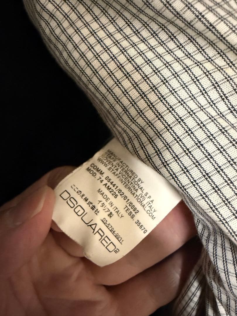 ディースクエアード ウール ダブルブレスト ピーコート ブラック