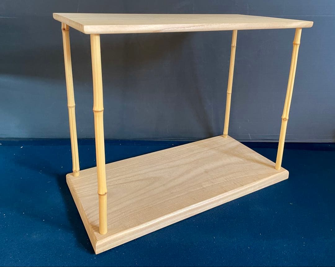 【美品】「母」 竹台子 行台子 組立式 桐 竹 茶道具 紙箱 （1211台①）