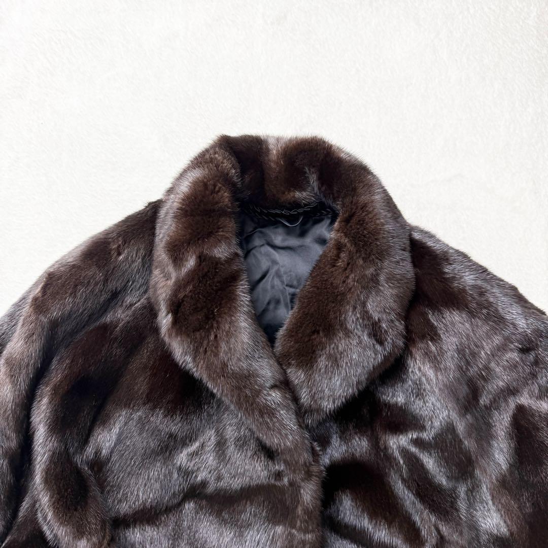 最高級　ブラックグラマ 2299 毛皮 リアルファーコート　ミンク