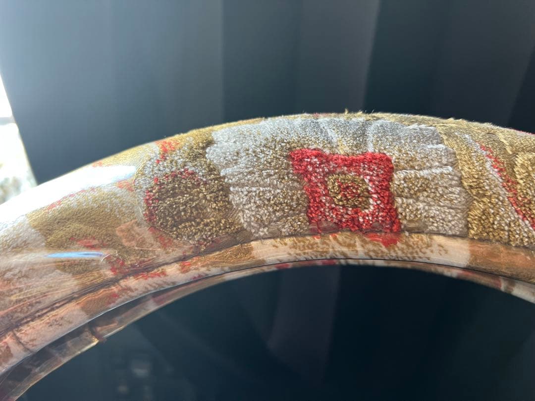 日野17プロフィア用　大花束オレンジ ダッシュマット、ハンドル、サイドピラー