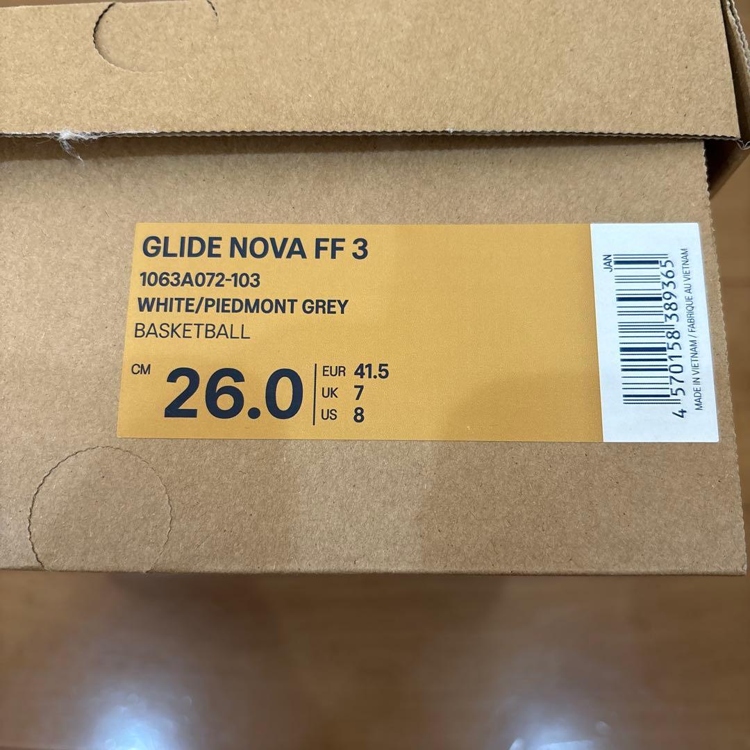 asics GLIDE NOVA FF3 バスケットシューズ ホワイト/グレー