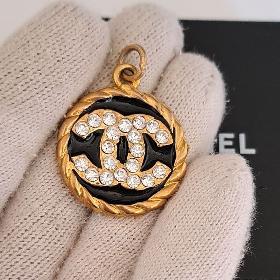 シャネル ネックレストップ ラインストーン ココマーク ゴールド美品