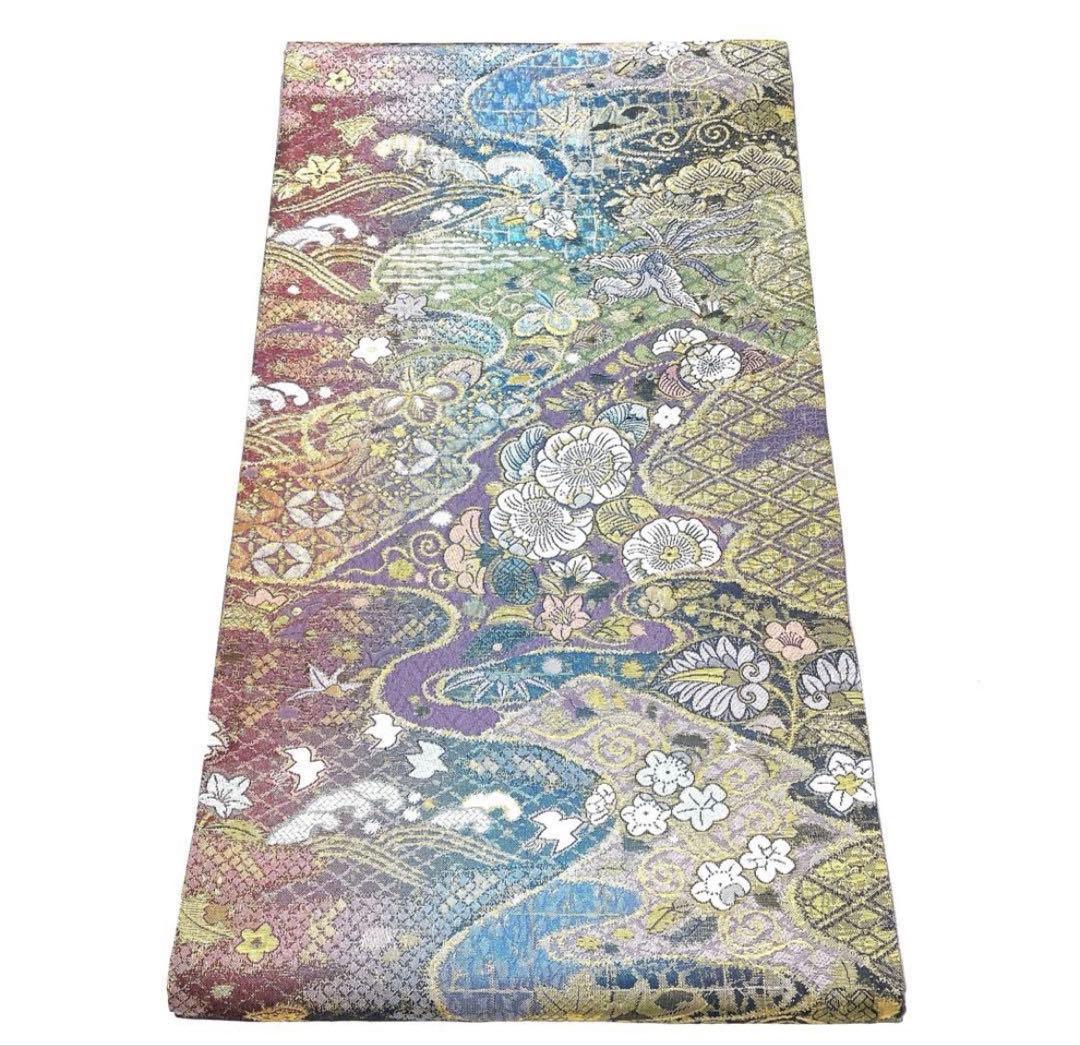 専用帯5753 5743 二点セット ●高級 正絹 六通 袋帯 辻ヶ花