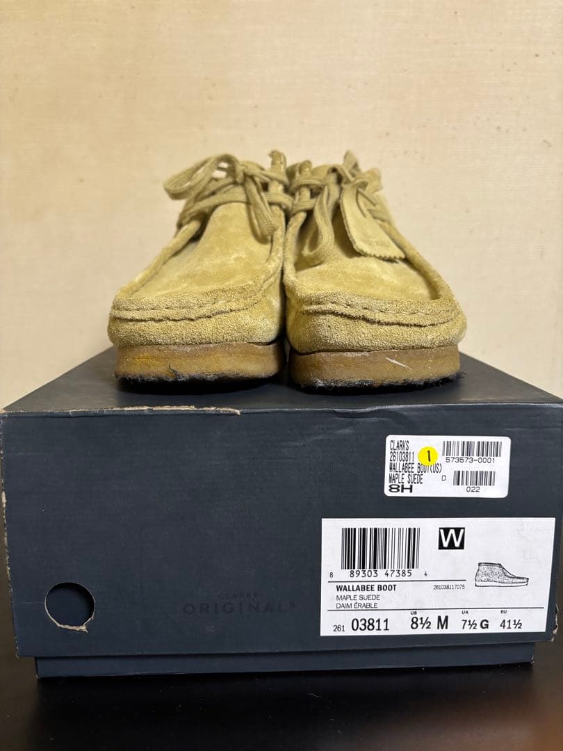 箱あり CLARKS ORIGINALS クラークス ワラビー ベージュモカシン