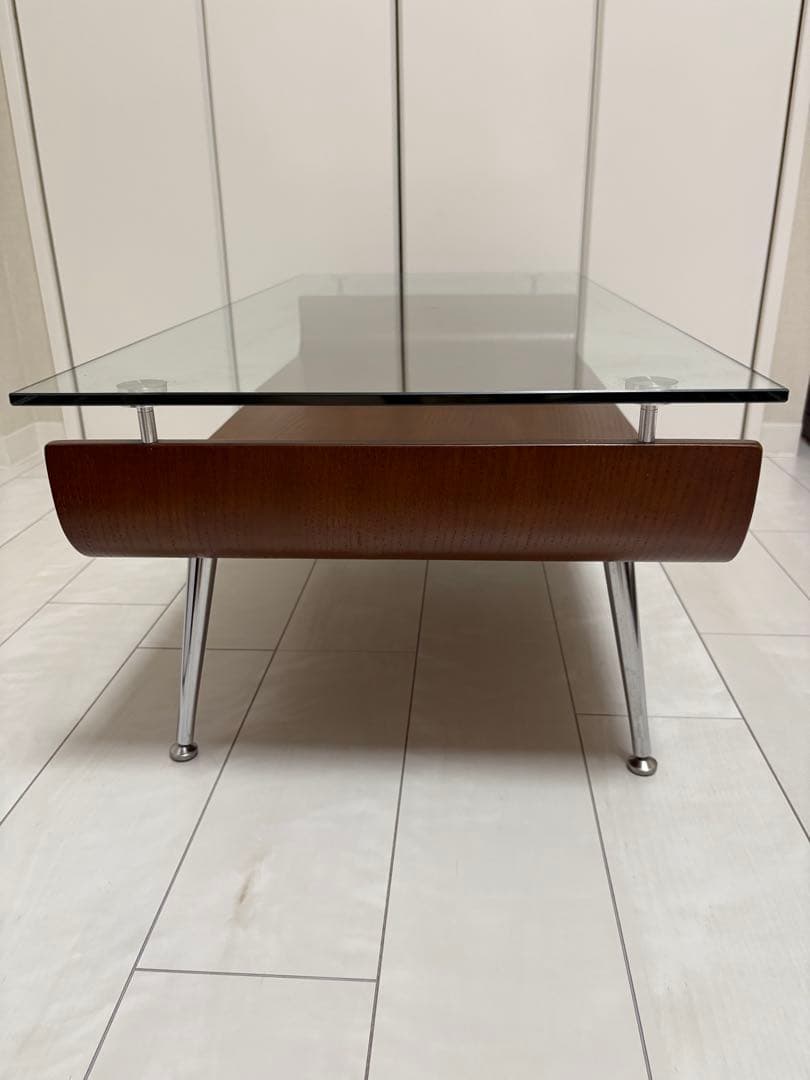 【あずき】ガラスローテーブル　センターテーブル