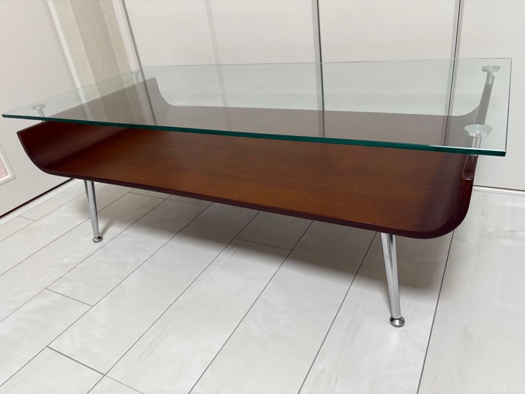 【あずき】ガラスローテーブル　センターテーブル